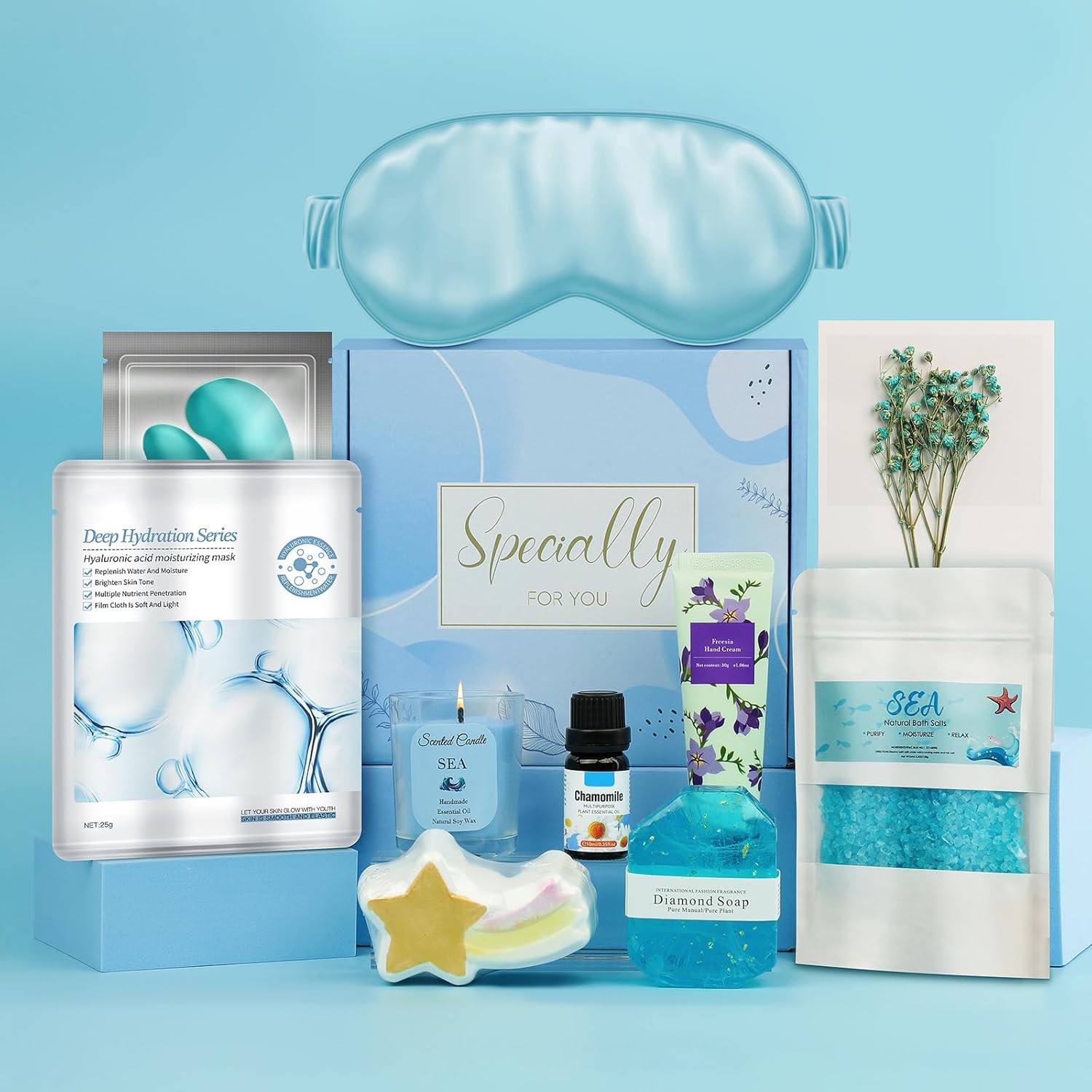 Bath Sets Pamper Gifts for Women, Mothers Day Unique Skin Self Care Package for Her Relaxation Spa Sets for Women Gifts, Get Well Soon Gifts, Birthday Hamper Ideas for Friend, Mum, Wife, Sister, Girl