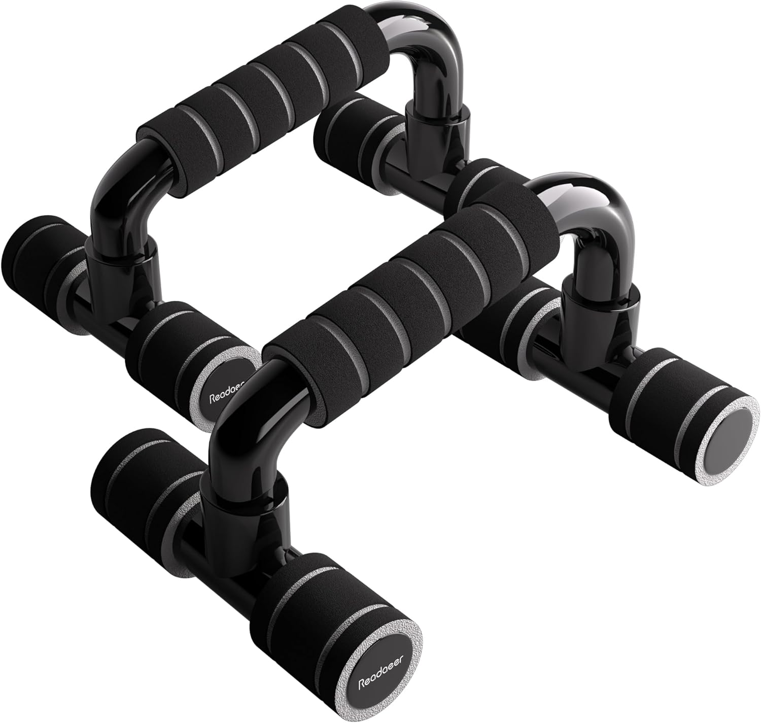 READAEER Push Up Bars Gym Exercise Equipment Fitness 1 Pair Pushup Handles with Cushioned Foam Grip and Non-Slip Sturdy Structure Push Up Bars for Men & Women
