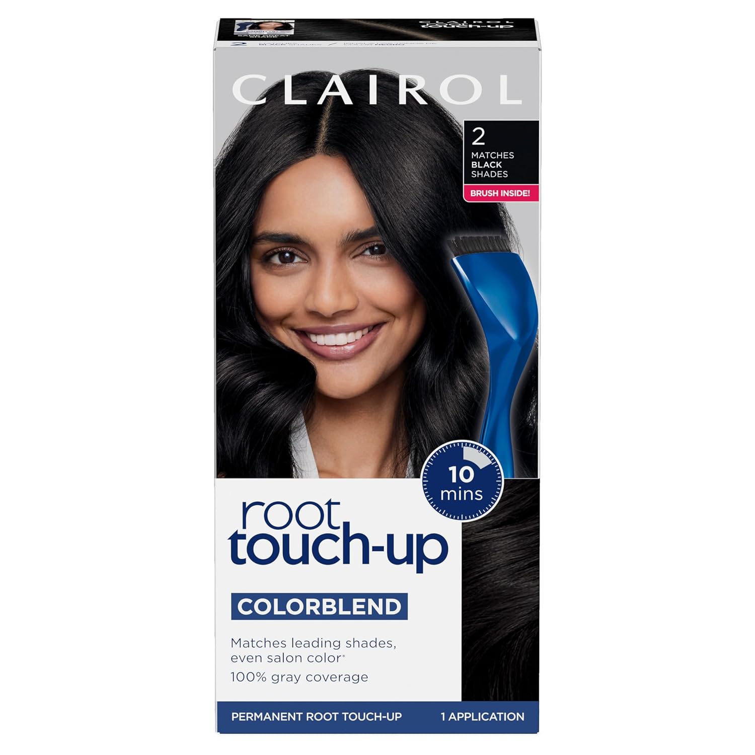 Clairol Root Touch Up Permanent Hair Dye, 2 Black, Pack of 1