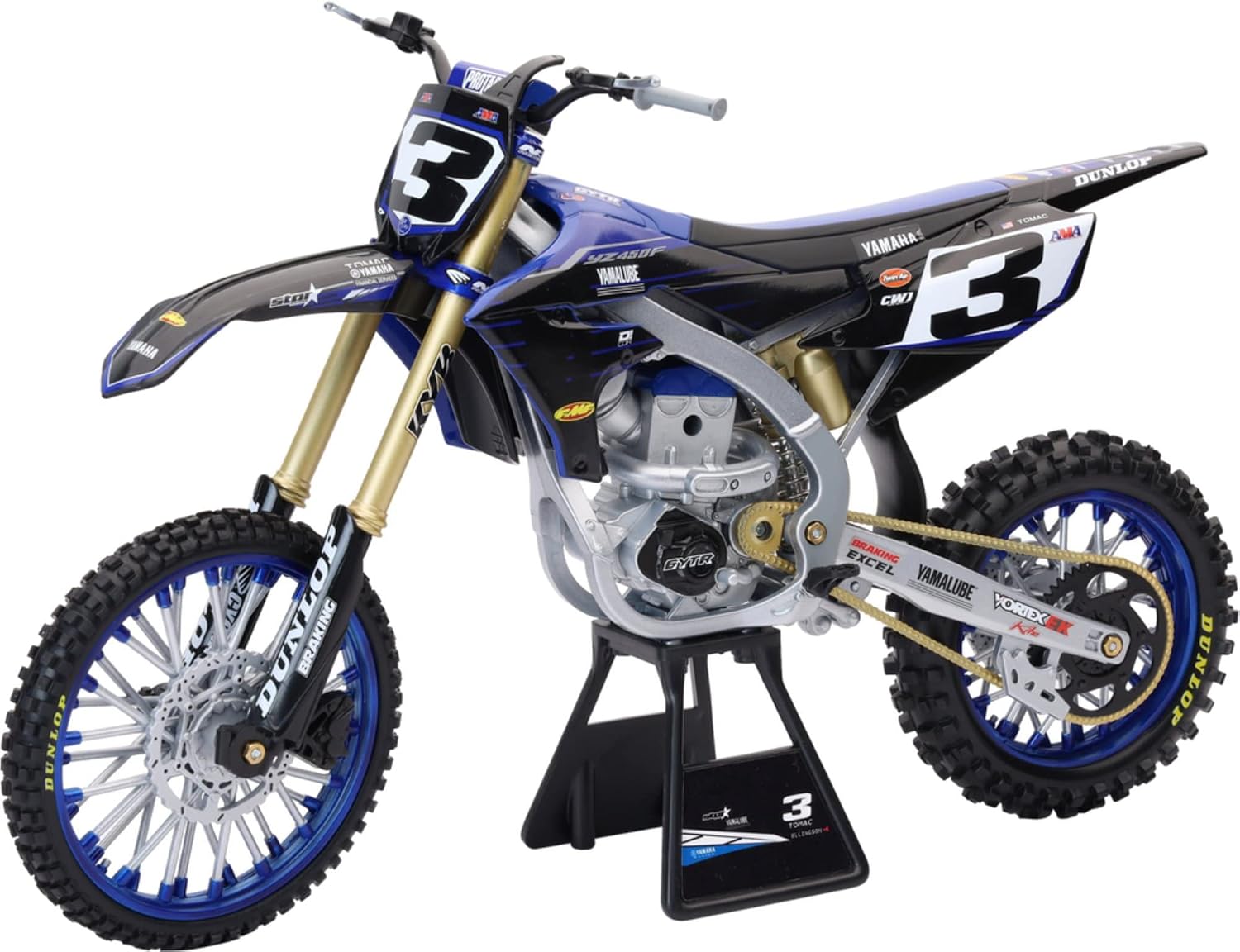NewRay - Miniature Motorcycle Collection - Yamaha YZF 450 Star Racing E. Tomac No. 3 - Reduced Diecast Metal Model - Games and Toys for Young and Old - From 3