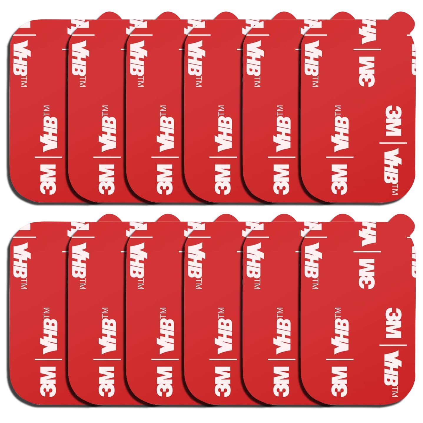D.SKING 12 Pack Rectangle 3M Sticky Adhesive Replacement Kit, for Magnetic Car Dashboard Phone Mount Base Sticker Parts Double Side 3M VHB Tape Adhesive Pads