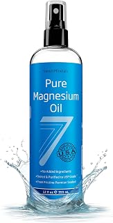 Seven Minerals, Pure Magnesium Oil Spray - Big 12 oz (Lasts 9 Months) - USP Grade Magnesium Spray, No Unhealthy Trace Minerals - from Ancient Underground Permian Seabed in USA, Free eBook Included