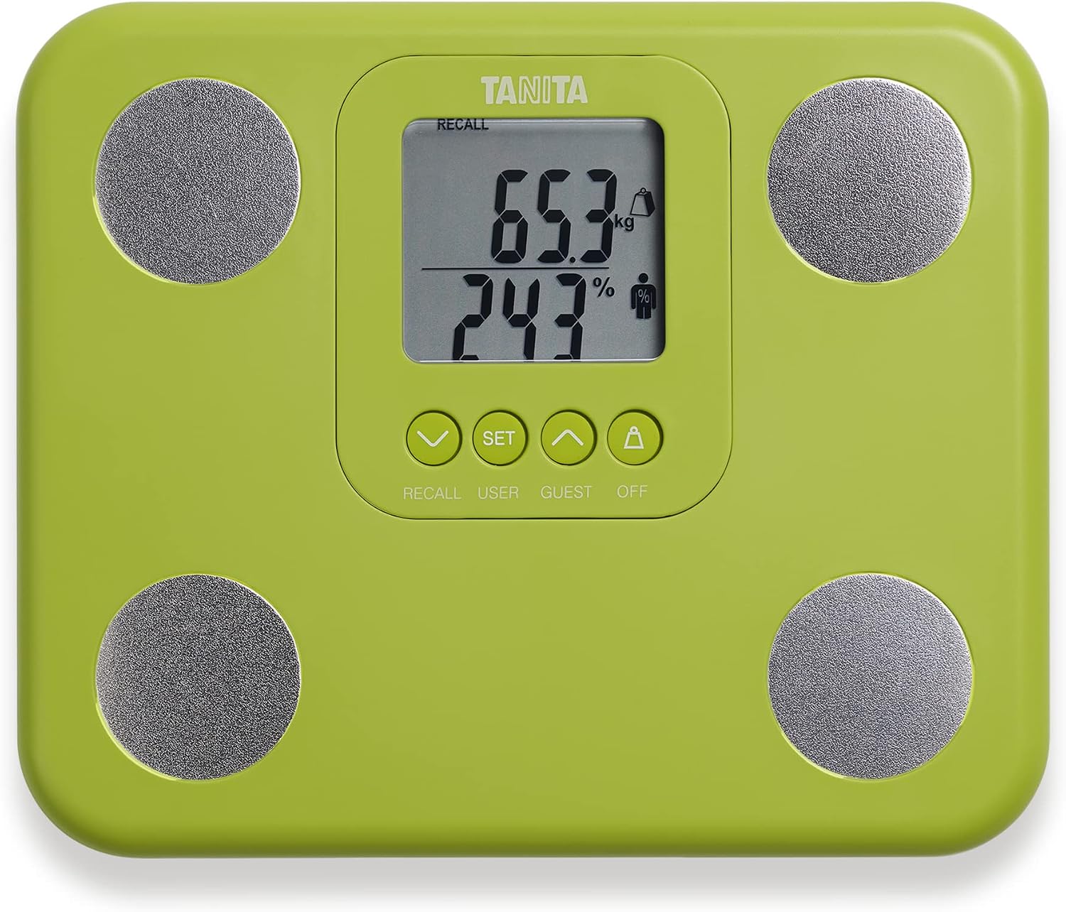 TANITA BC-730 Lightweight Compact Innerscan Body Composition Monitor Easy to Read Display 9 Measurements Green