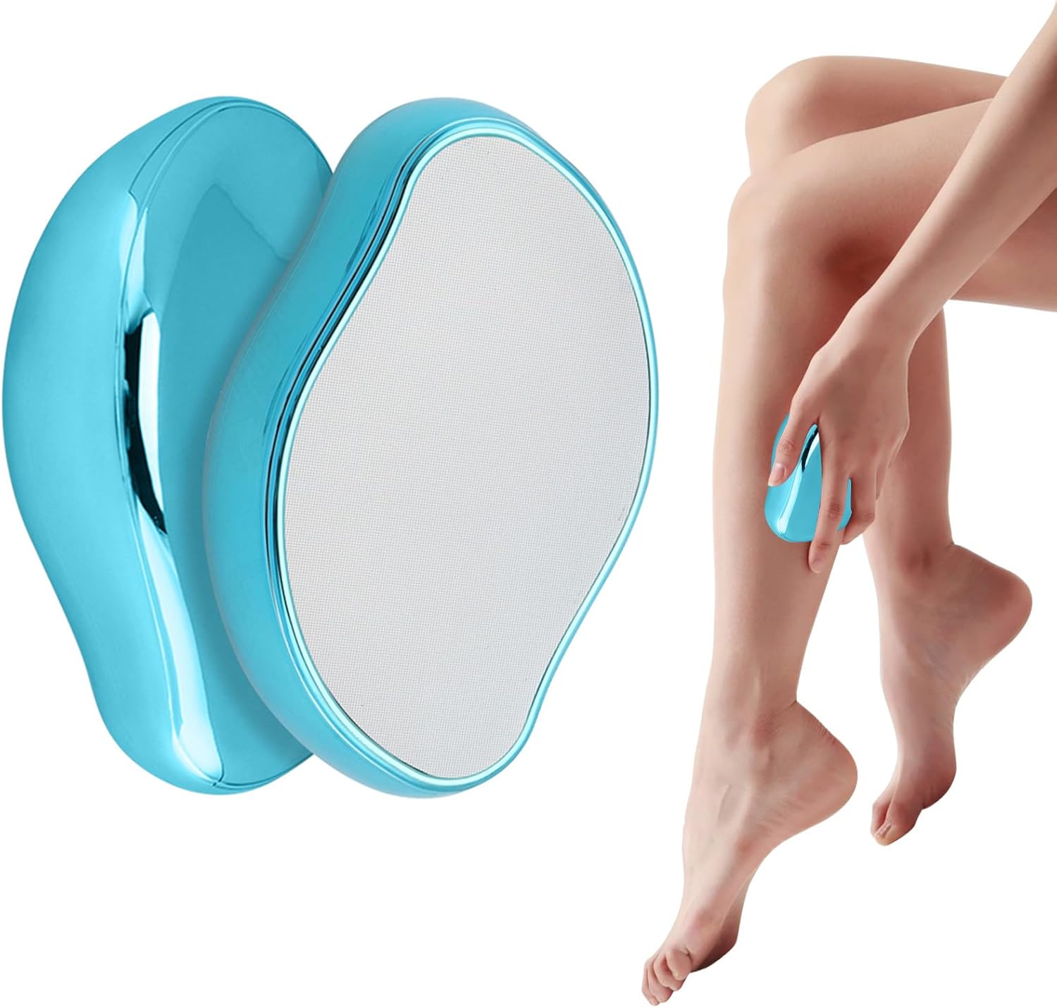 Crystal Hair Eraser, Hair Removal Stone, Painless Silky Skin Remover Device for Women and Men, Reusable Hair Remover for Body Legs Arms Back Exfoliate