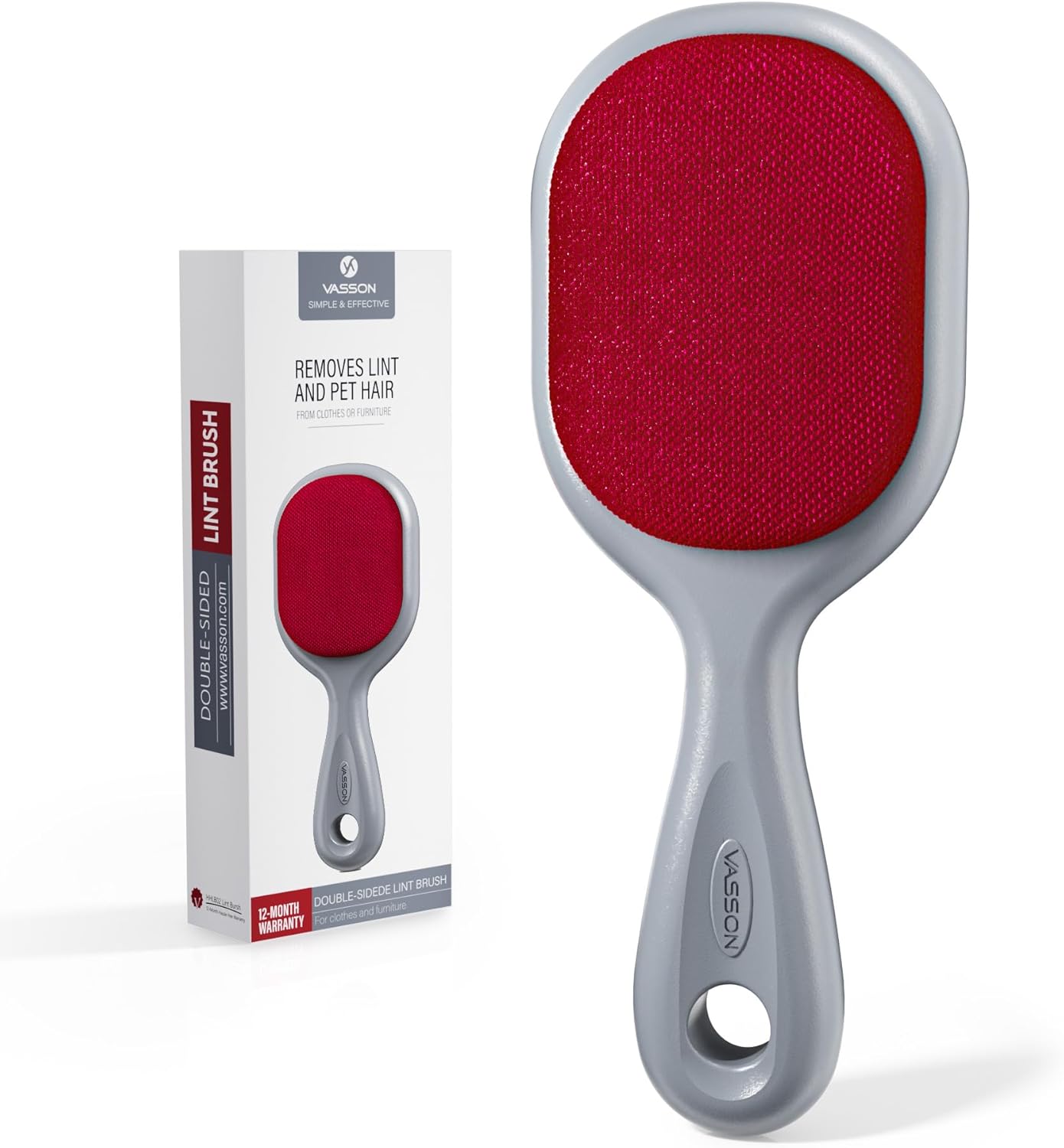 VASSON Double-Sided Lint Brushes, Classic Velvet Brush for Furniture and Clothing, Ideal for Pet Hair Removal
