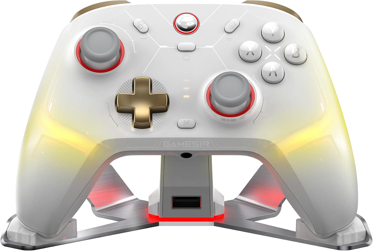 GameSir Cyclone 2 Wireless Controller - 1000Hz Polling Rate, TMR Joysticks, Hall/Micro 2-in-1 Triggers for PC/Switch/Android/iOS, PC Gaming Controller with Charging Dock(White)