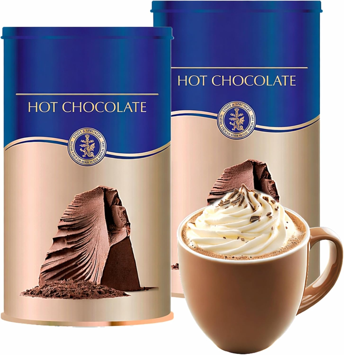 Hot Chocolate Drink Bundle - Pack of 2 x 300g Make Your Own Rich Velvet Hot Chocolate. Great for Christmas Stocking Fillers, Camping, Birthday Gifts for Women with Topline Card