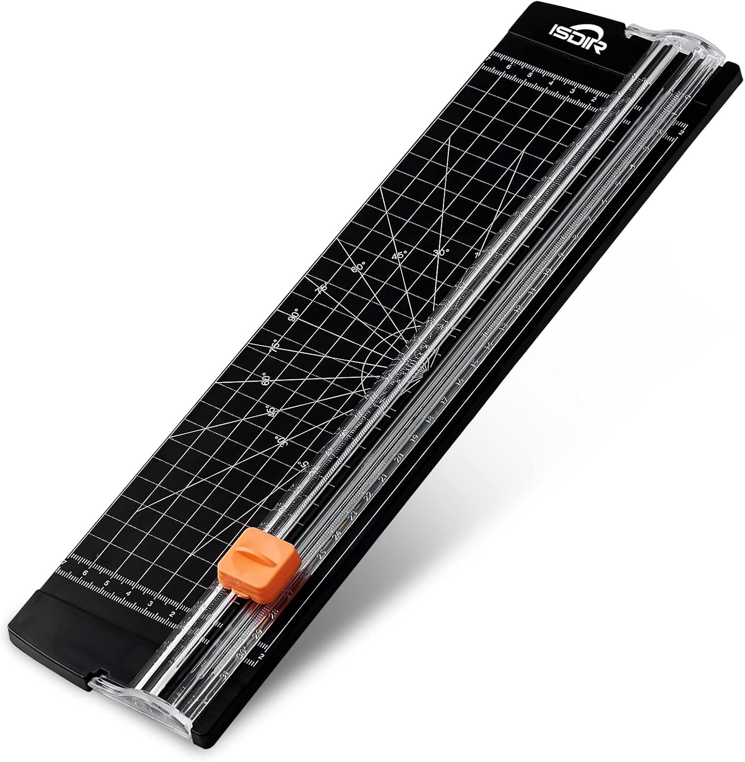 ISDIR A4 Paper Cutter Slicer, 12 Inch Paper Trimmer Scrapbooking Tool Supplies with Security Safeguard and Side Ruler, Portable Paper Slicer for Craft Paper, Label, Photo, Cardstock (Black)