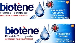 Biotene Fluoride Toothpaste Gentle Formula Fresh Mint, 4.3 Ounce (Pack of 2)