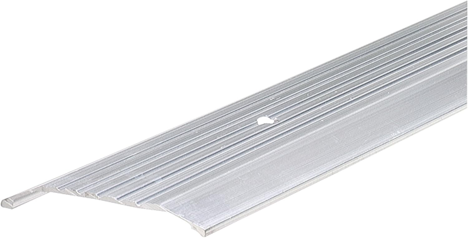 M-D Building Products 08763 Aluminum Commercial Flat-Profile Threshold: Durable and Sleek Entryway Access Solution Draft Protection (3-7/8 in. x 1/2 in. x 36 in) (Silver)