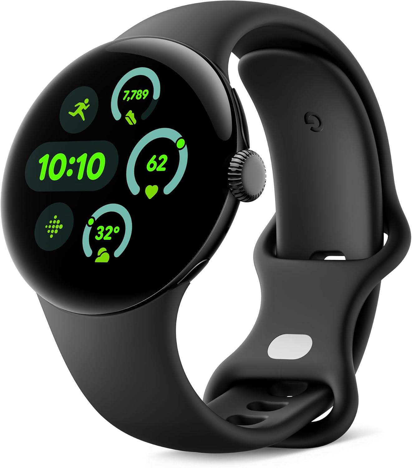 Google Pixel Watch 3 (41 mm) – Android smartwatch with heart rate tracking, advanced running from Fitbit, fitness insights, 24-hour battery – Matte Black Aluminium Case – Obsidian band – Wi-Fi