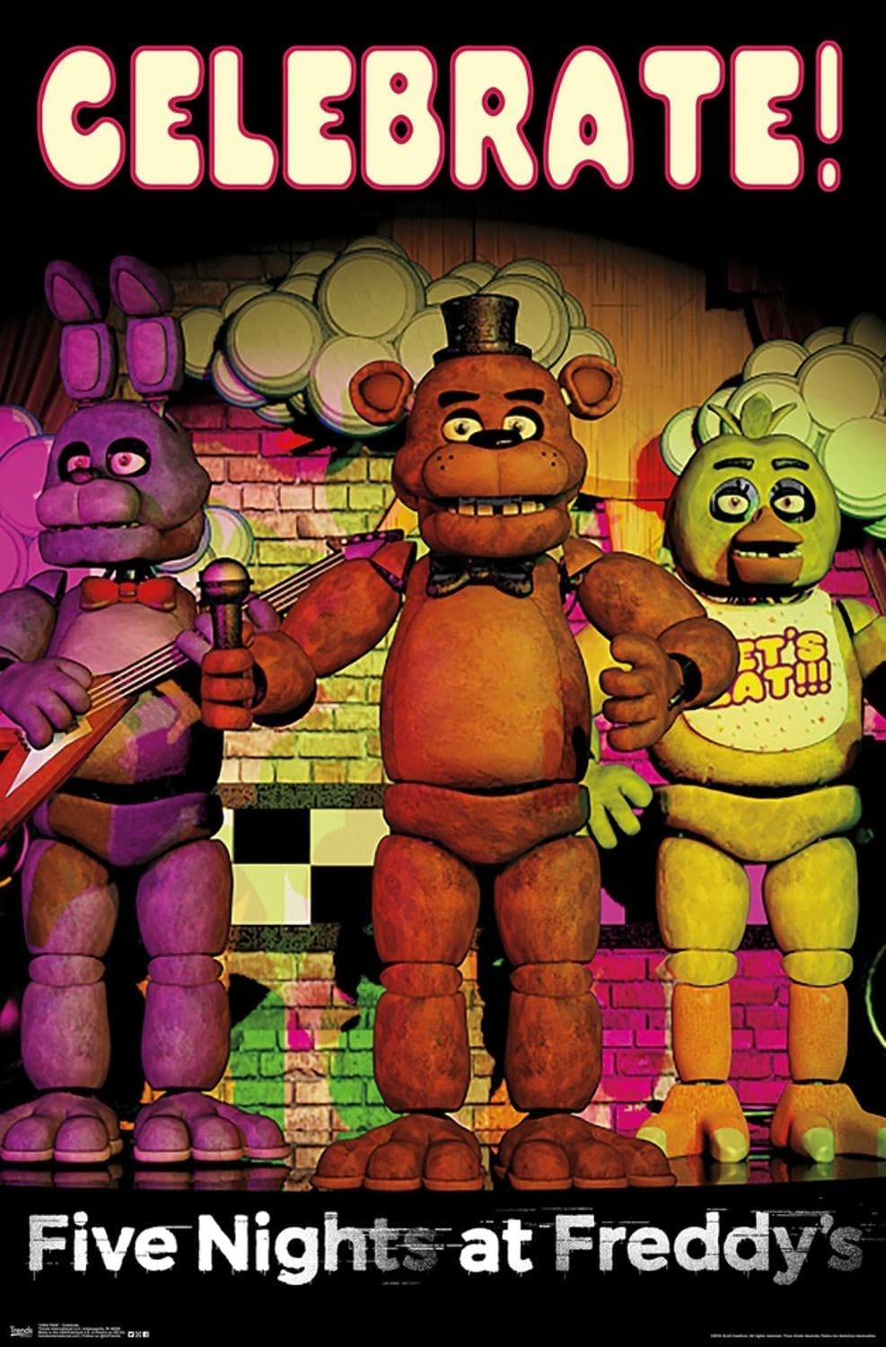Five Nights at Freddy's - Celebrate Wall Poster, 19L" x 13W", Premium Unframed Version