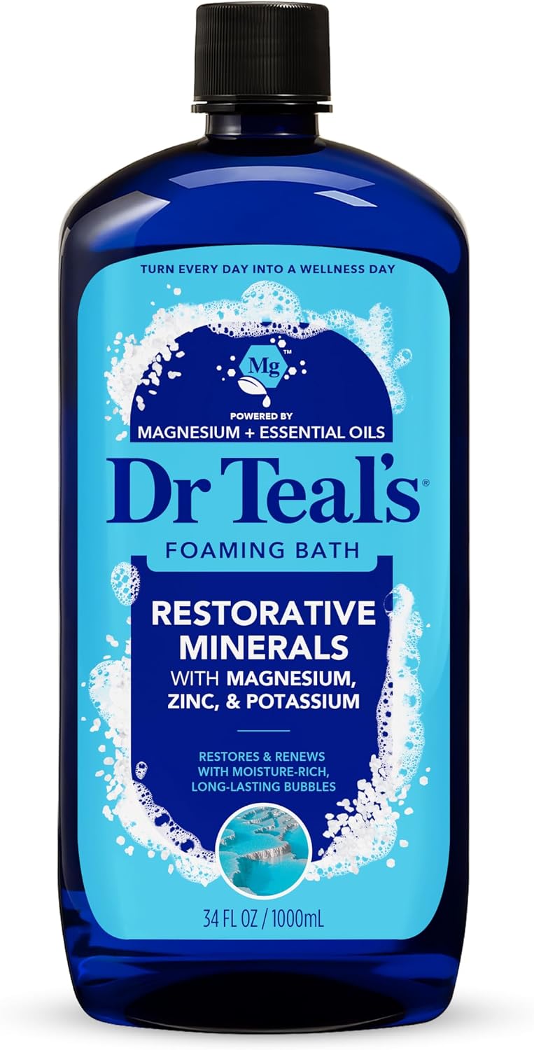 Dr Teal's Foaming Bath with Pure Epsom Salt Restorative Minerals with Magnesium, Potassium, Zinc and Essential Oils 1L