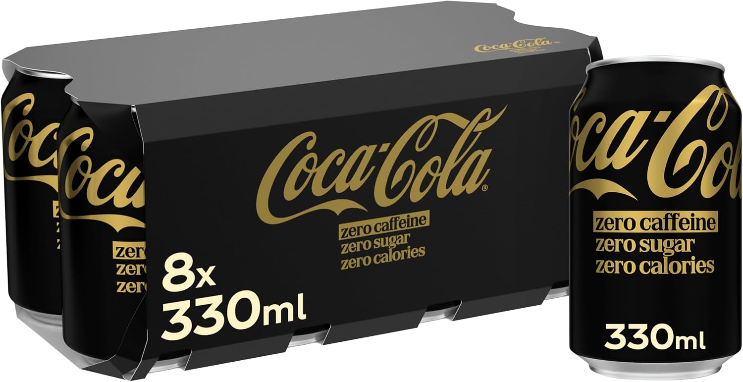 Coca-Cola Zero Sugar Caffeine Free Soft Drink Cans, 8 x 330 mL