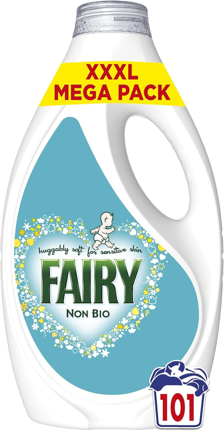 Fairy Non Bio Liquid Laundry Detergent, 101 Washes 3.131 l, Voted Number 1 for Sensitive Skin