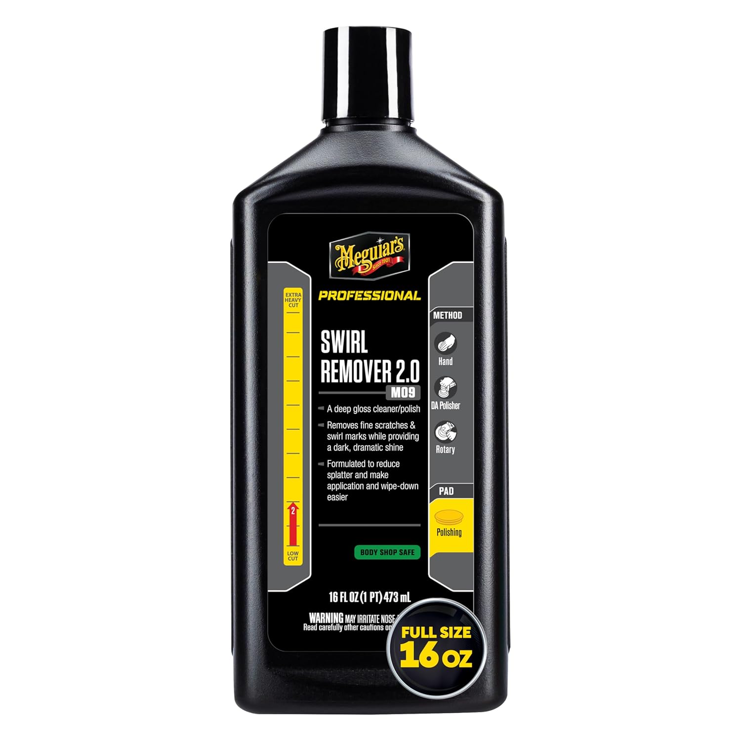 Meguiar’s Professional Swirl Remover M0916 – Remove Swirls & Scratches and Restore Shine & Gloss, Professional Results by Hand or Machine – 16 Oz