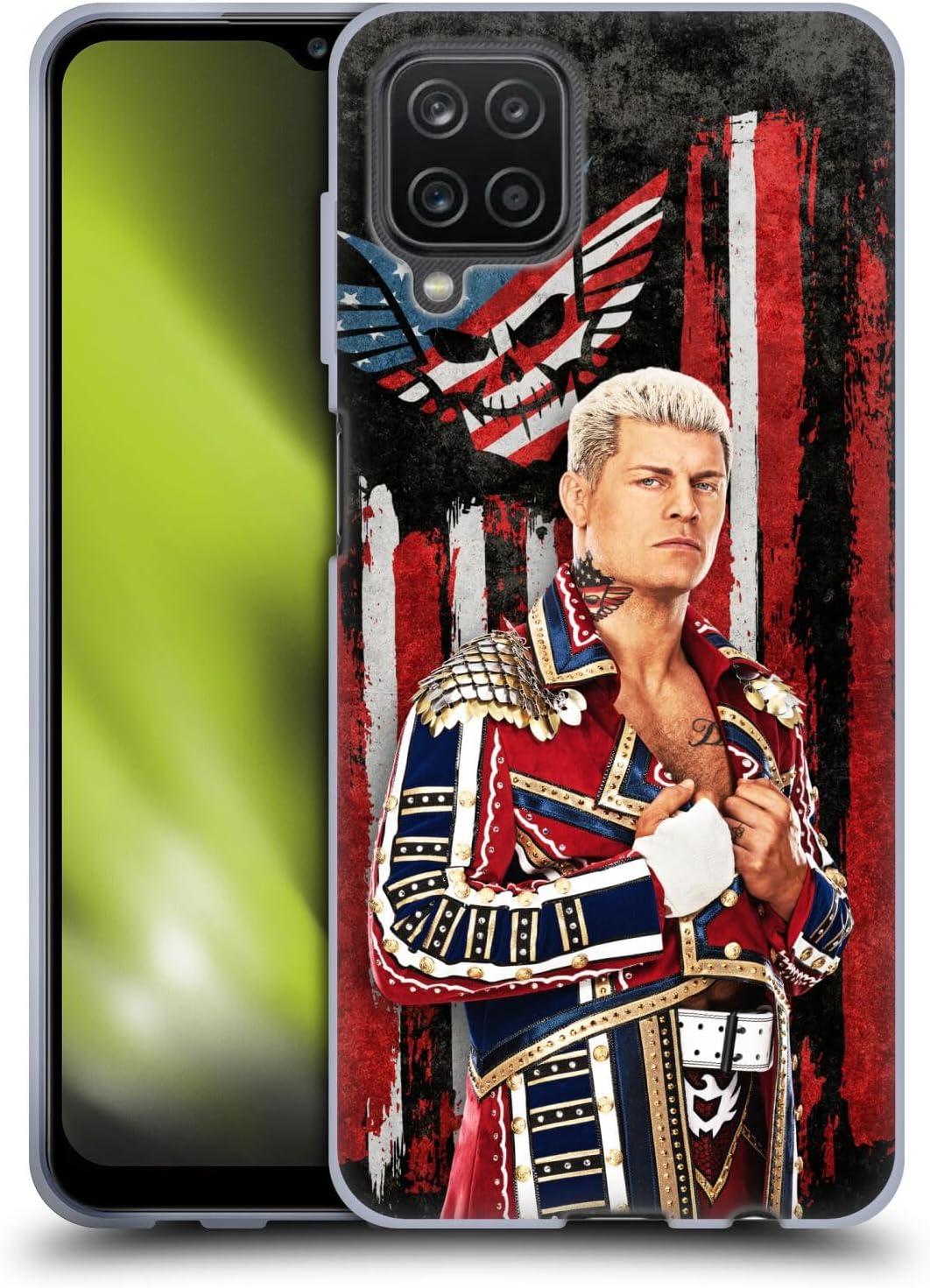 Head Case Designs Officially Licensed WWE American Nightmare Flag Cody Rhodes Gel Case [Military Grade Protection] Compatible With Samsung Galaxy A12 (2020)