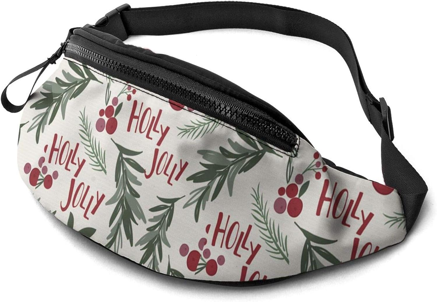 Fannypack Olly Leaf with Berries Unisex Waist Pouch Bag Fashion,Premium Waist Fanny Pack for Sport Fitness Girls 14X35Cm