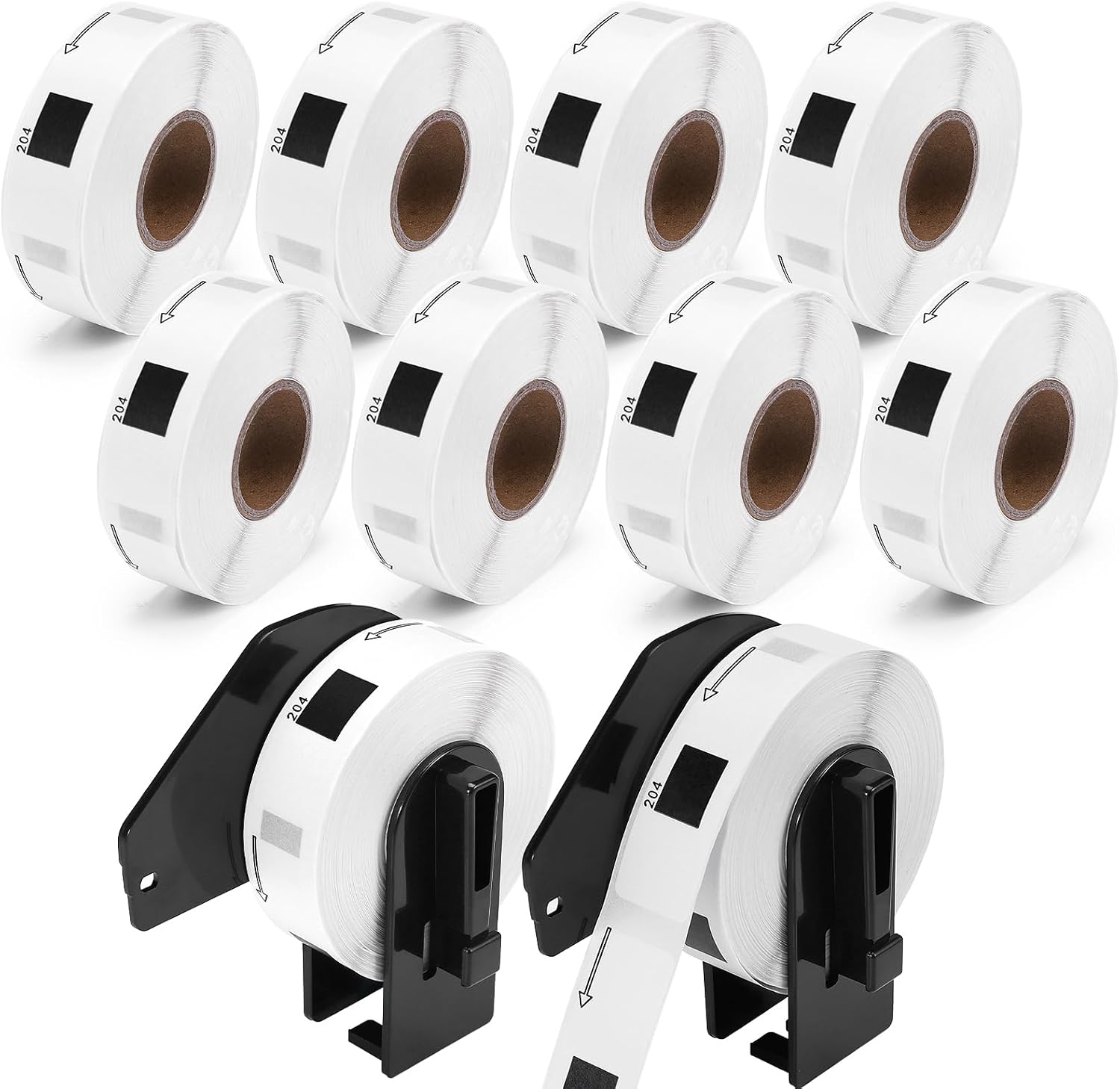 COLORWING Labels Compatible for Brother DK-1204 (0.66" x 2.1"), Multipurpose Return Address Die-Cut Label Roll, Use with QL 700 810w 820nwb Printers (10 Rolls + 2 Frame)