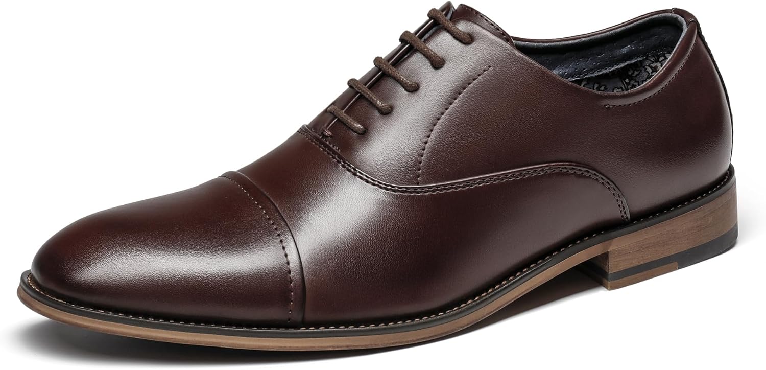 Bruno Marc Men's Lace-Up Leather Shoes, Classic Oxfords Formal Dress Shoes Brogues Derby, Comfortable School Shoes for Boy, Teen in Business, Party and Wedding