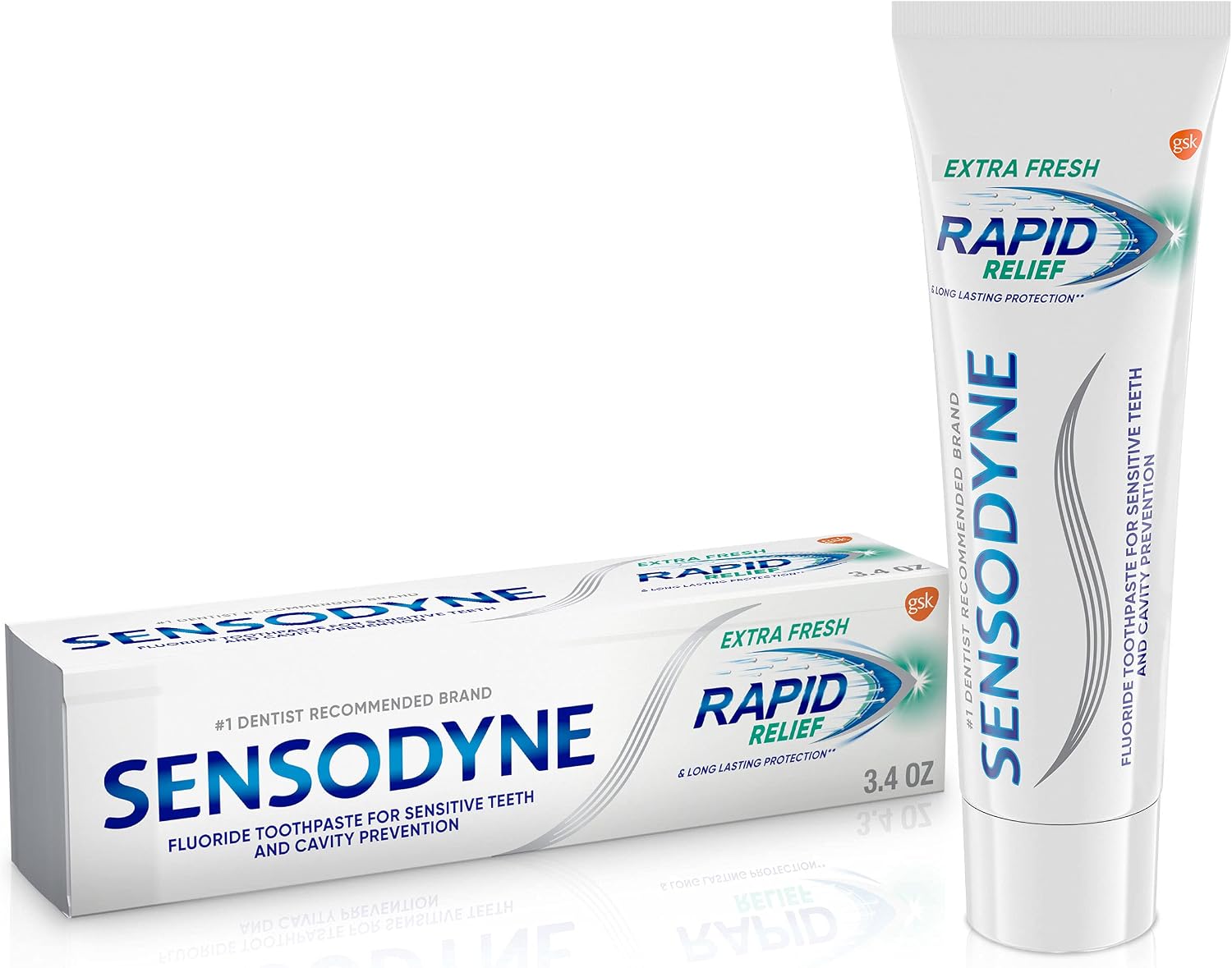 Sensodyne Rapid Relief Sensitive Toothpaste, Cavity Prevention and Sensitive Teeth Treatment - 3.4 Ounces