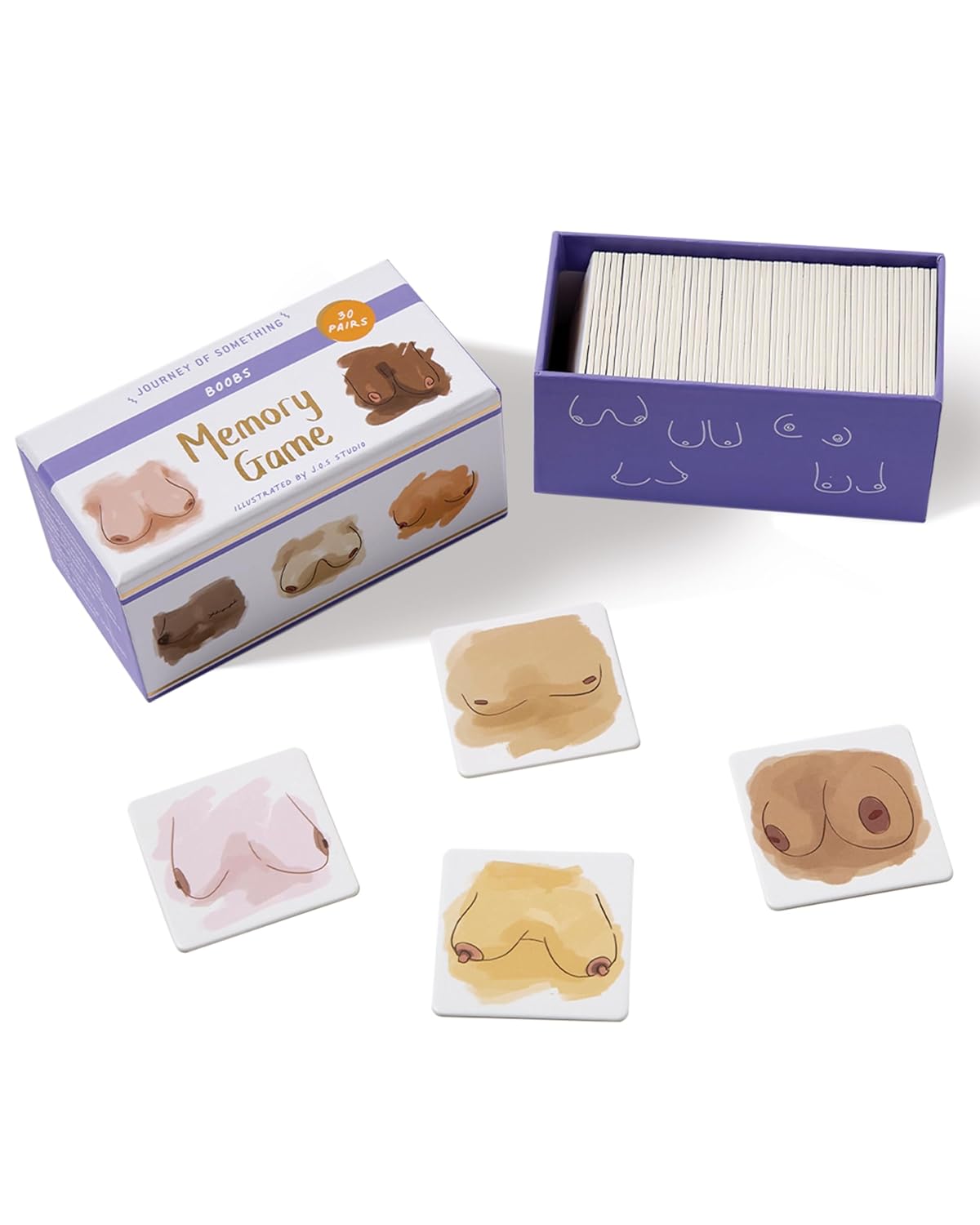 Memory Game: Boobs: A fun, body positive, matching card game for adults, with 60 cards in a plastic-free box