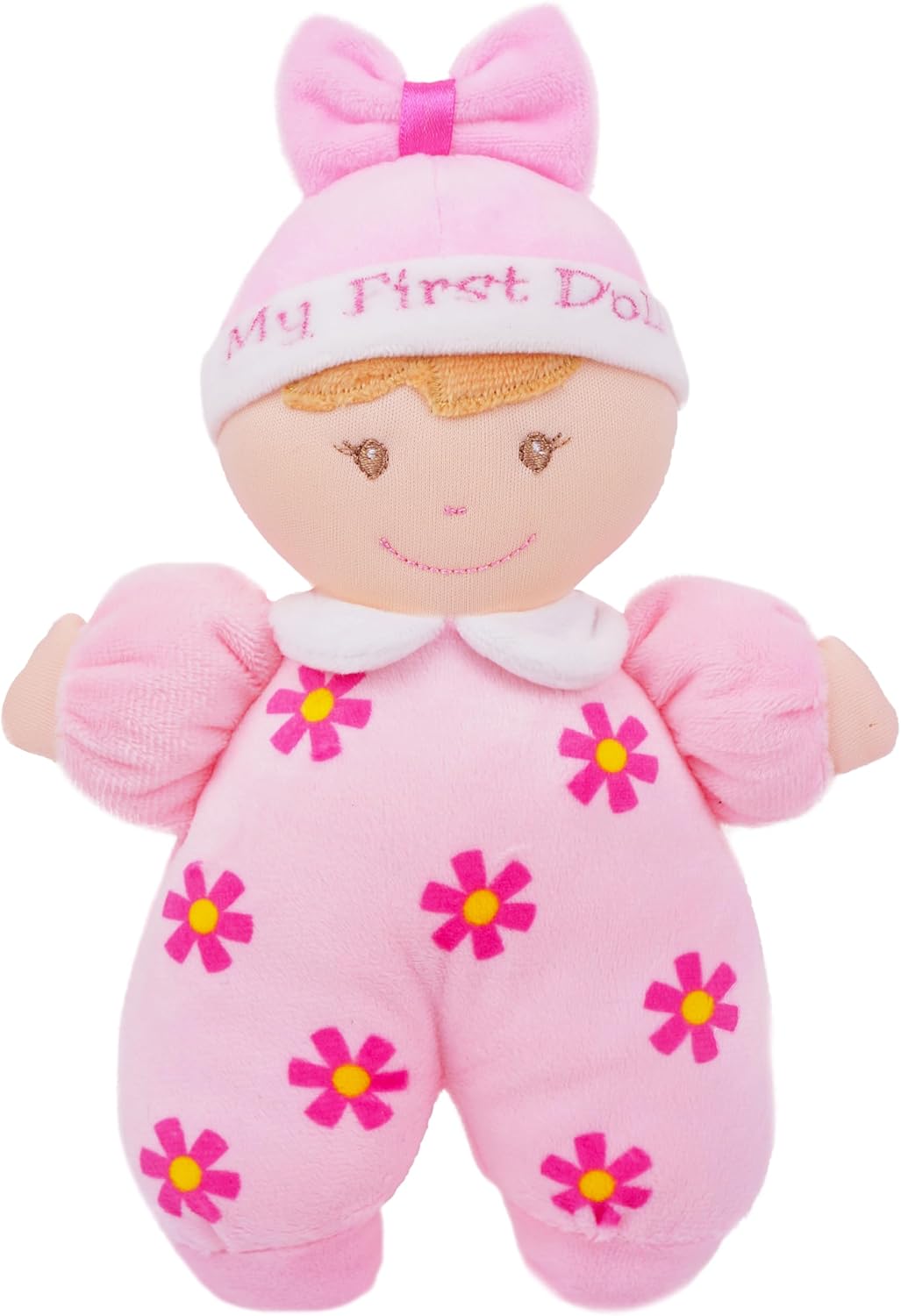 Lullaberry 23cm My First Doll Sophia - Soft Plush Baby Doll with Rattle - Pink Outfit