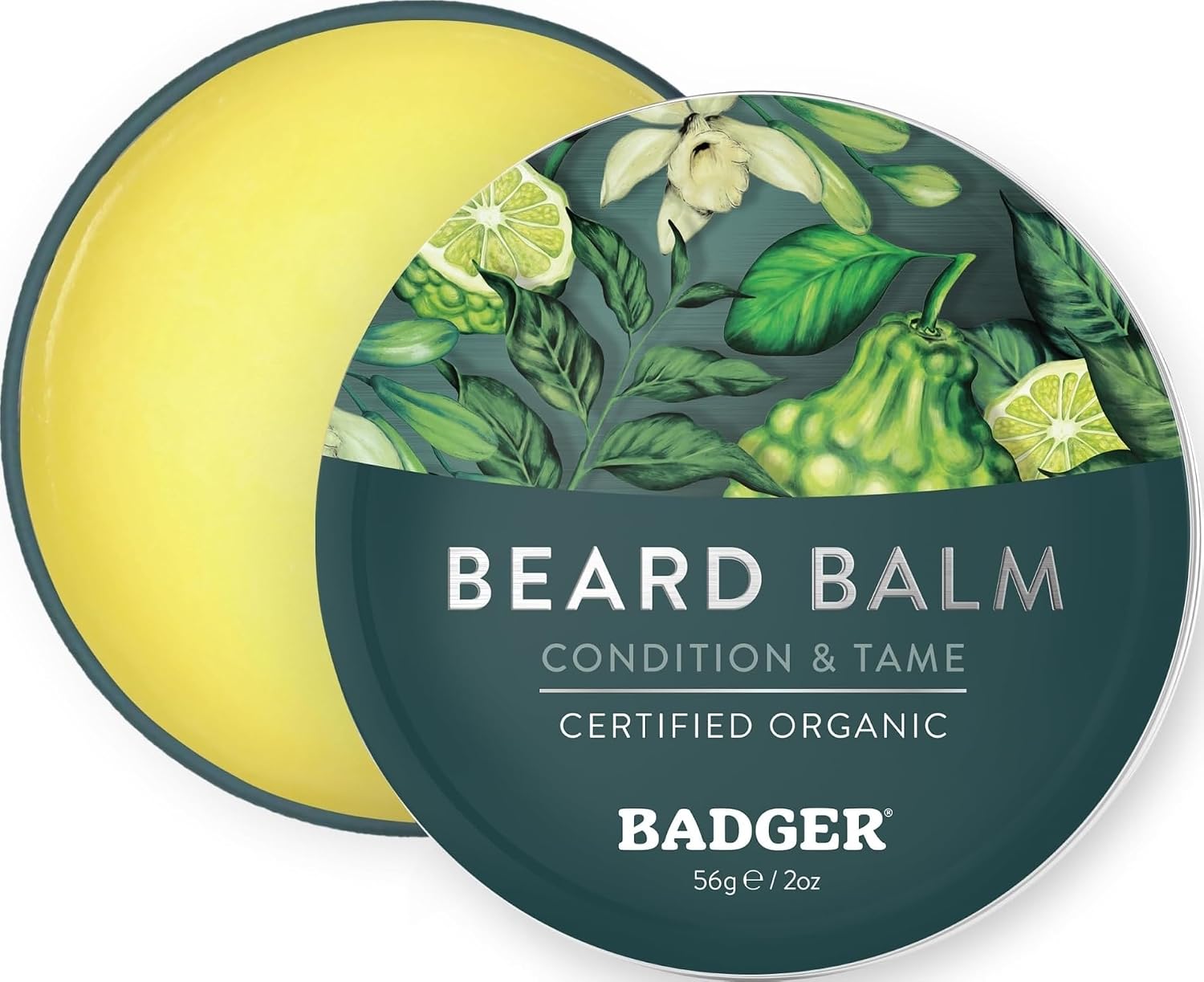 Badger Organic Beard Balm - Leave-In Conditioner, Styling & Moisturizing Treatment for Facial Hair & Mustache, 2 oz