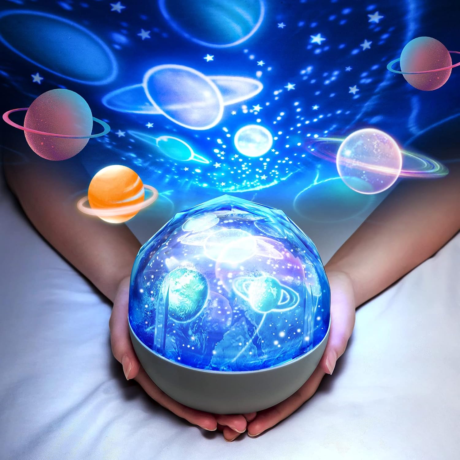 Solar System for Kids Projector Night Light, 360°Rotating+5 Films Planets Space Projector for Bedroom,Planetarium Projector Space Toys for Kids Gifts,Planets for Kids Solar System Toys 3-5,Planet Toys