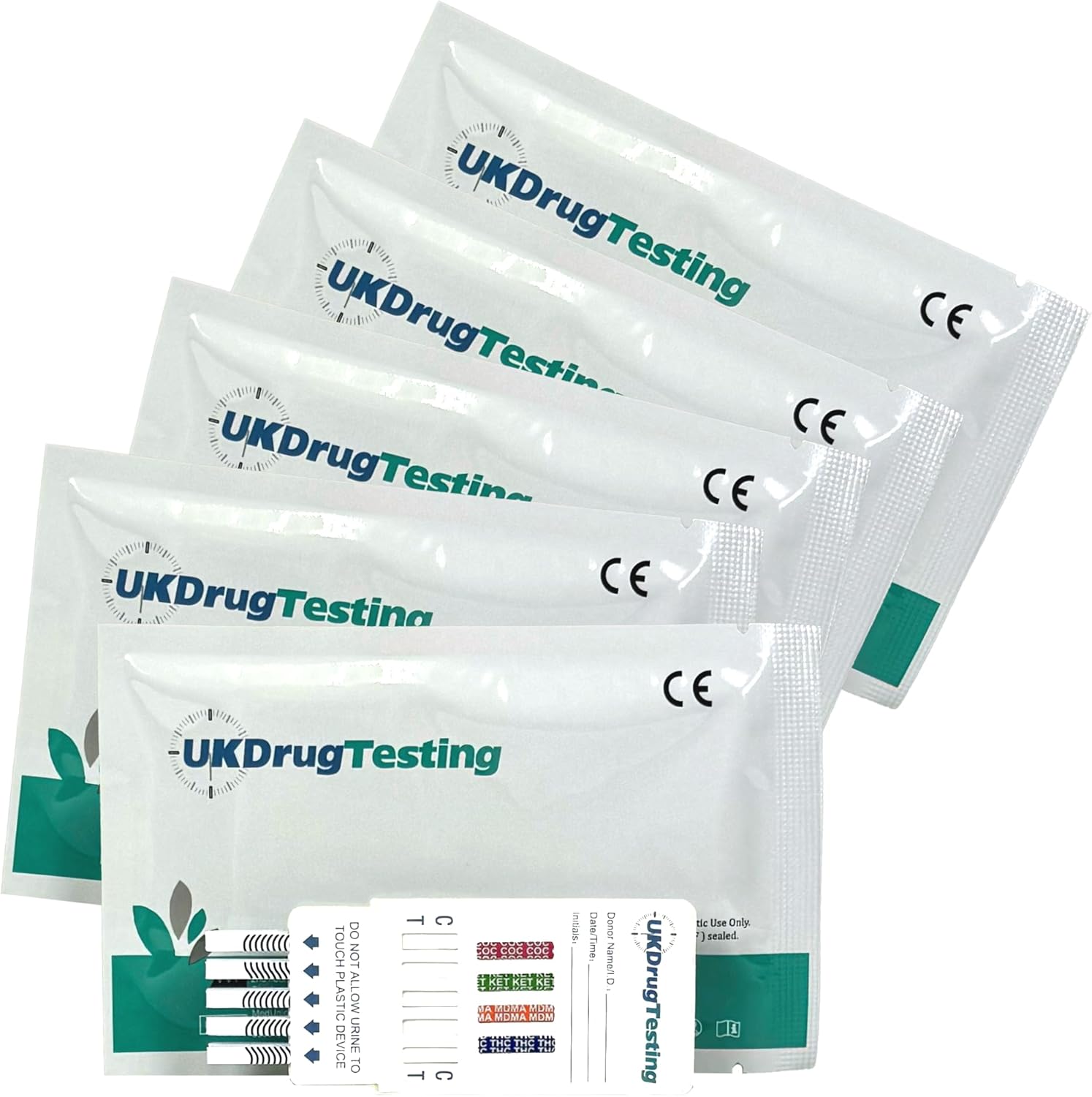 5 x Urine Drug Testing Kit ~ Cannabis (THC), Cocaine, Ketamine, Ecstasy (MDMA) ~ Ultra Sensitive Rave/Party/Festival/Club Drug Tests