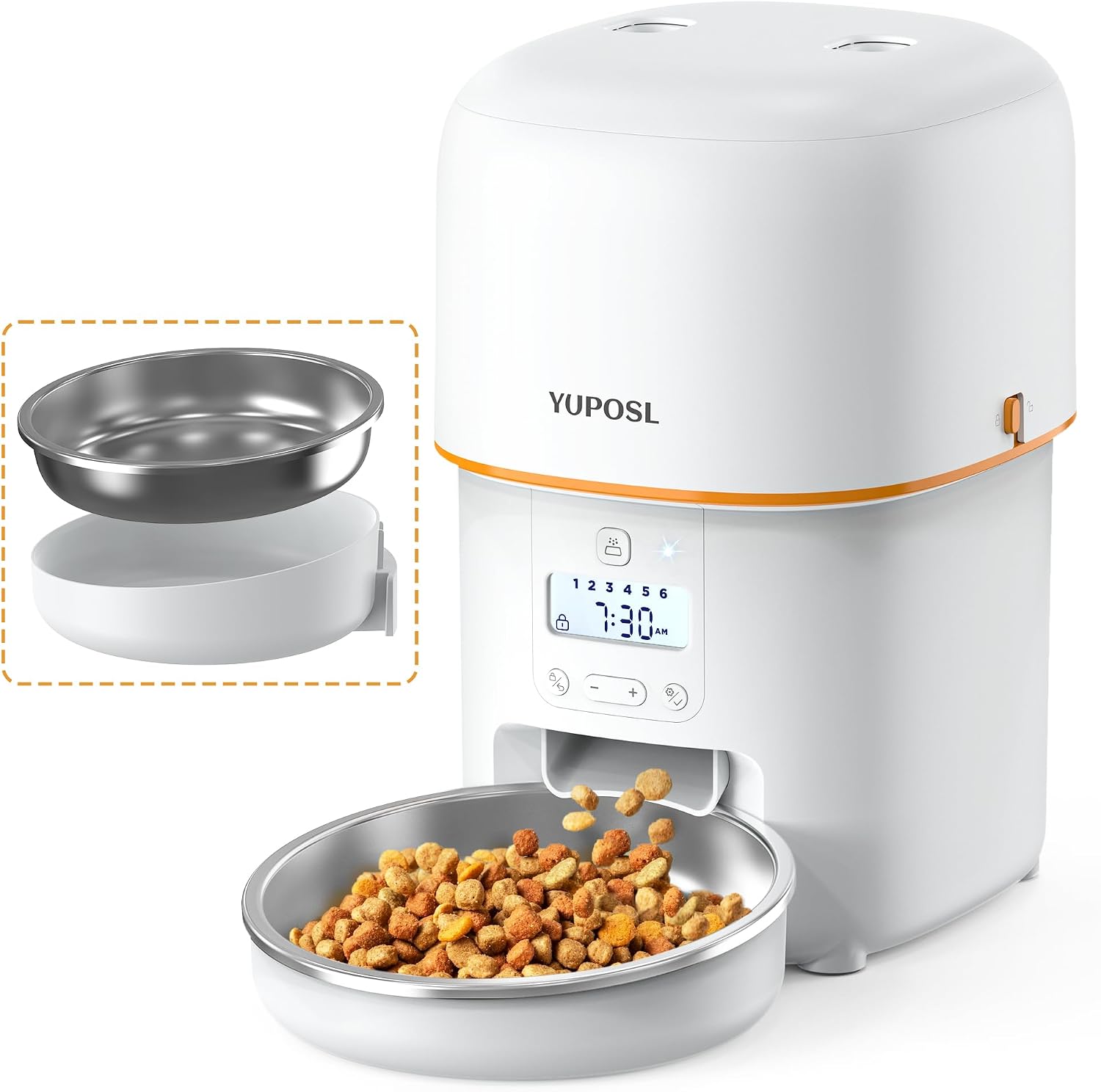 Automatic Cat Feeders - 2L/4L Cat Food Dispenser Easy to Use, Timed Automatic Pet Feeder with Over 180-day Battery Life, 1-6 Meals Dry Food Programmable Portion Control Also for Dogs