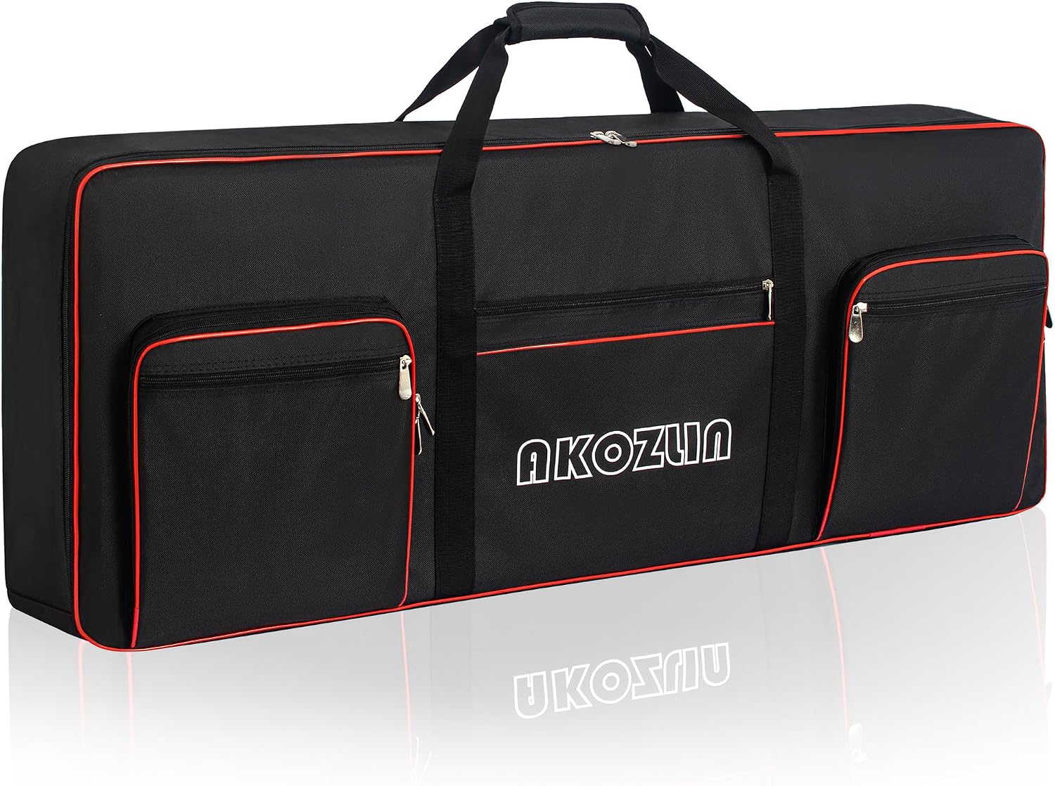 AKOZLIN 61 Keys Electric Piano Keyboard Gig Bag with Adjustable Straps and 5-Pocket for Keyboard Accessories,61 Key Keyboard Case 40.6"x5.3"x15.7"