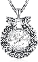 Compass/Wolf/Thor's Hammer/Runes/Tree of Life/Goats/Raven Thor Hammer Necklace for Men Viking Necklace 925 Sterling Sliver Pendant Norse Jewelry Gifts for Men Women