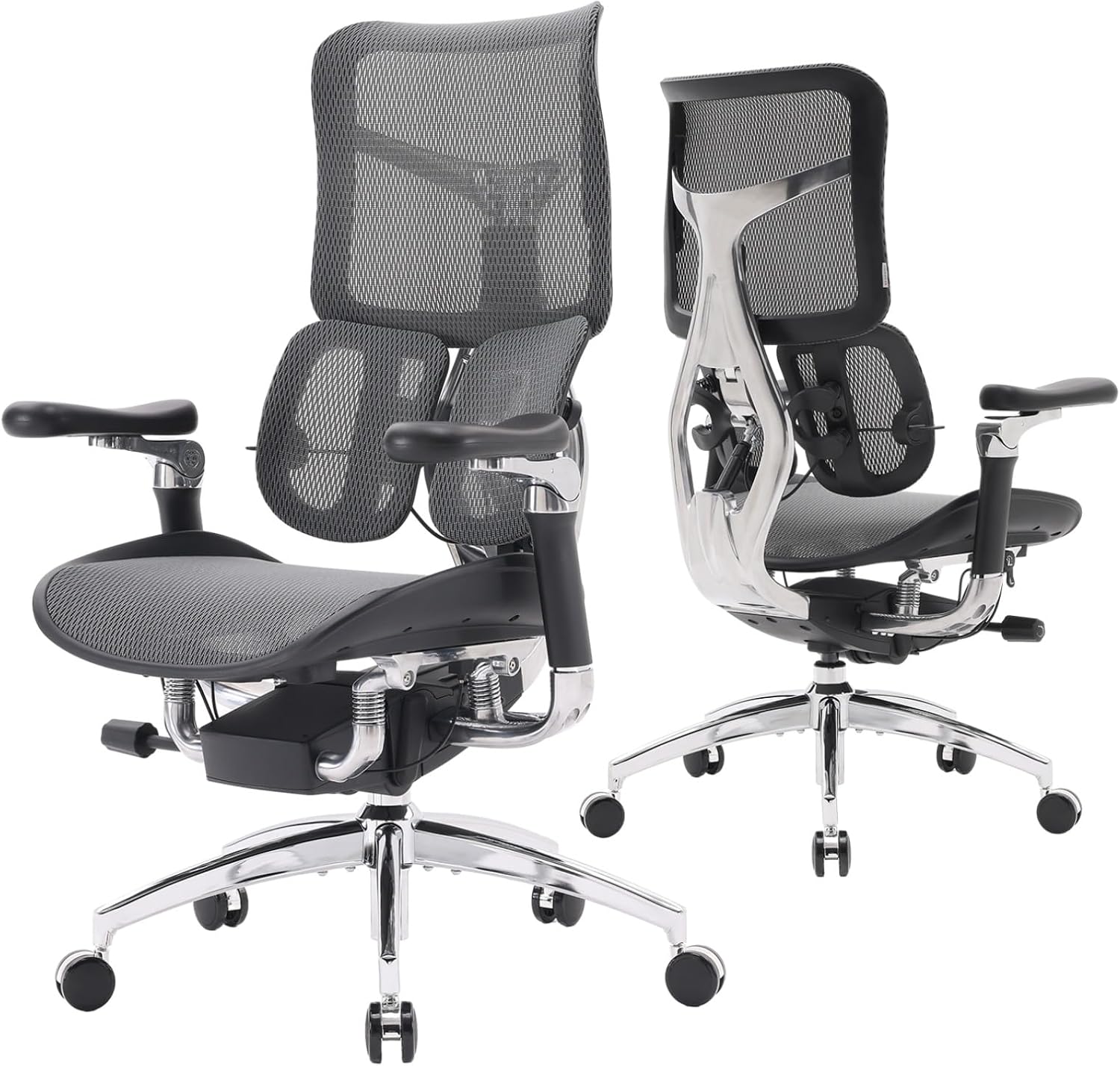 SIHOO Doro S300 Ergonomic Office Chair, Computer Chair, Dual Dynamic Lumbar Support, 6D Coordinated Armrests, Adjustable Desk Computer Gaming Rolling Chair (Black Italian Velvet Mesh)