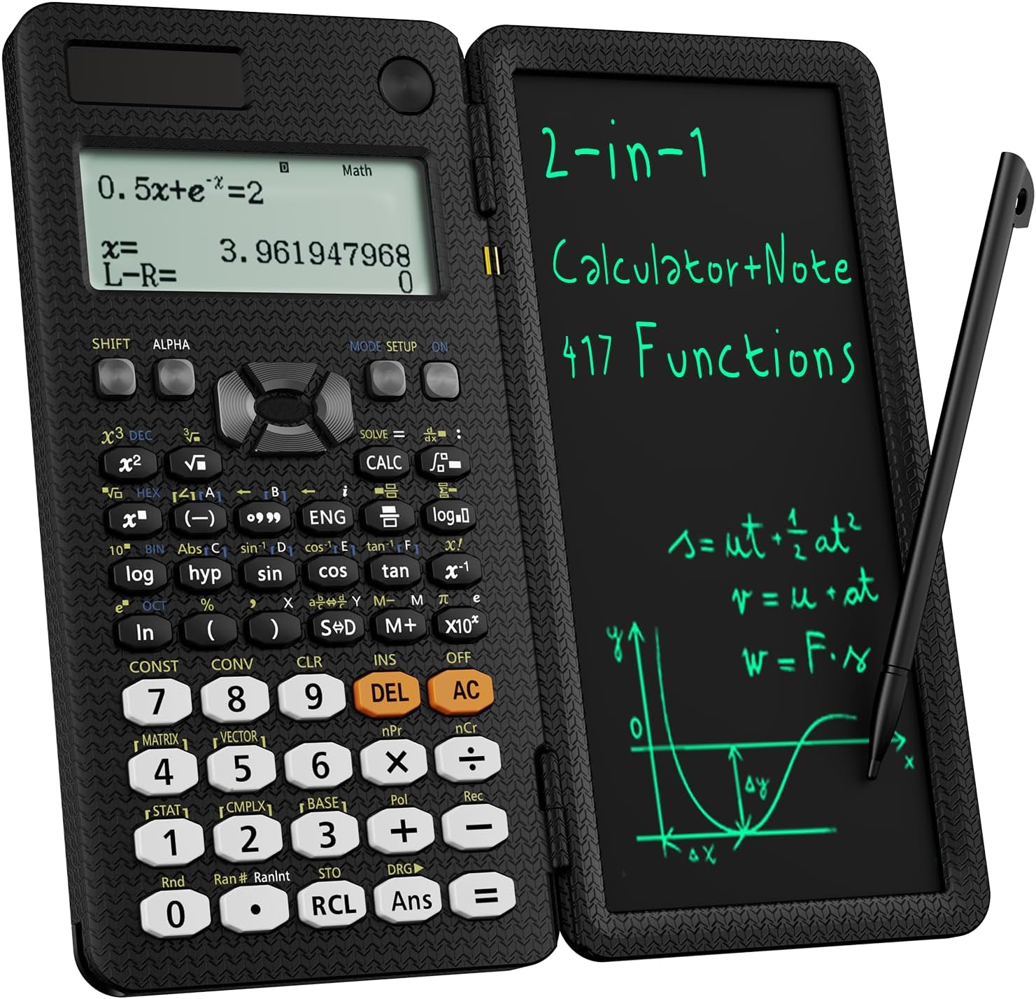 Upgraded 991ES Plus Desktop Scientific Calculator,ROATEE Scientific Calculator with Writing Tablet,Multiview 4-Line Display with Erasable LCD Writing Tablet,Solar Battery Power with Notepad for School