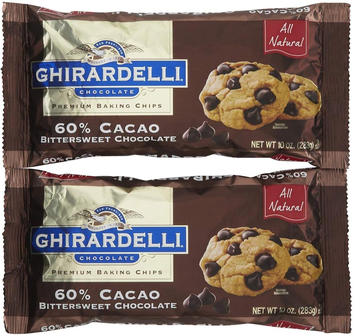 Ghirardelli Bittersweet 60% Cacao Baking Chips, 10 oz, 2 pk
