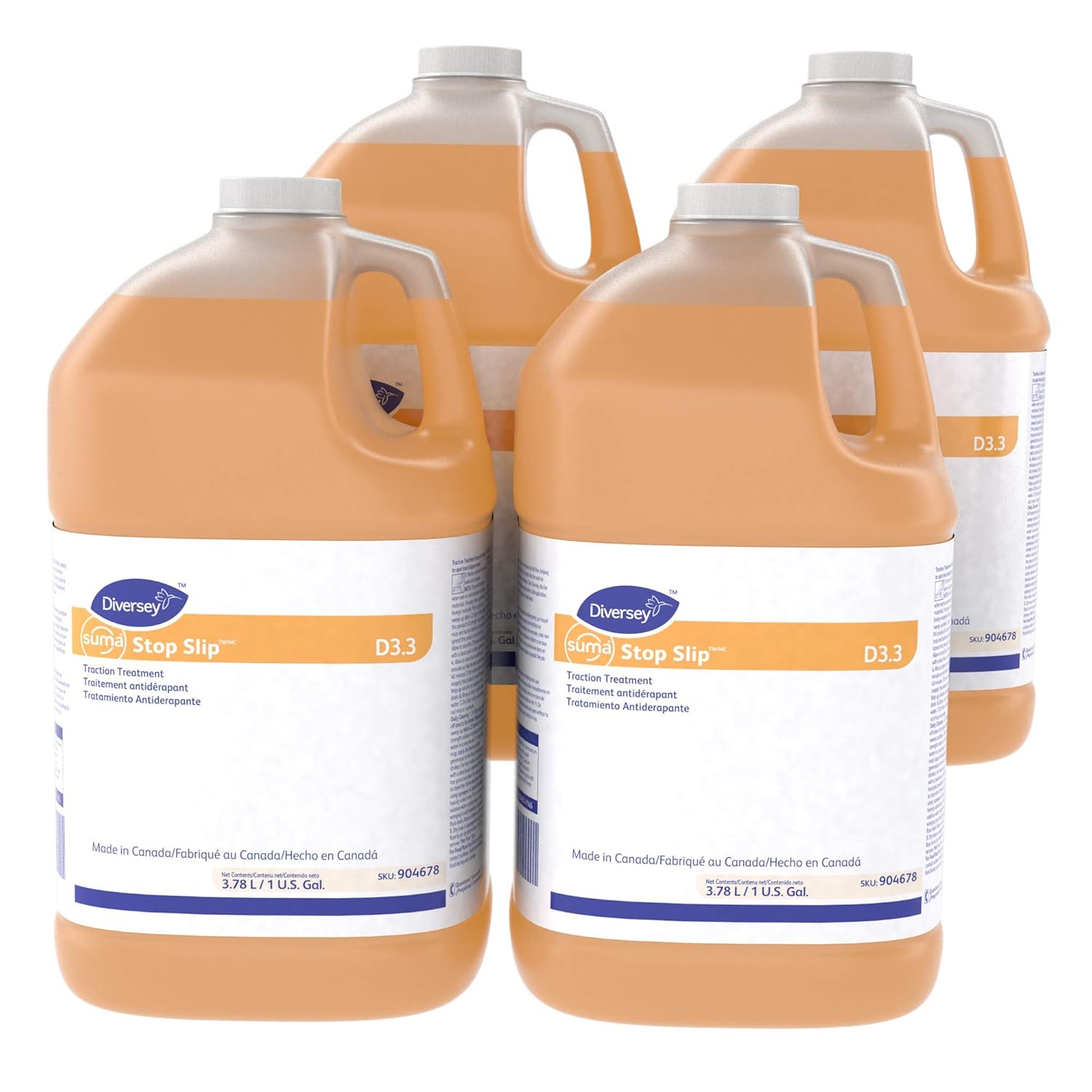 Diversey Suma 904678 Stop Slip Traction Treatment, D3.3, 4 x 1 gal/3.78 L Containers (Pack of 4)