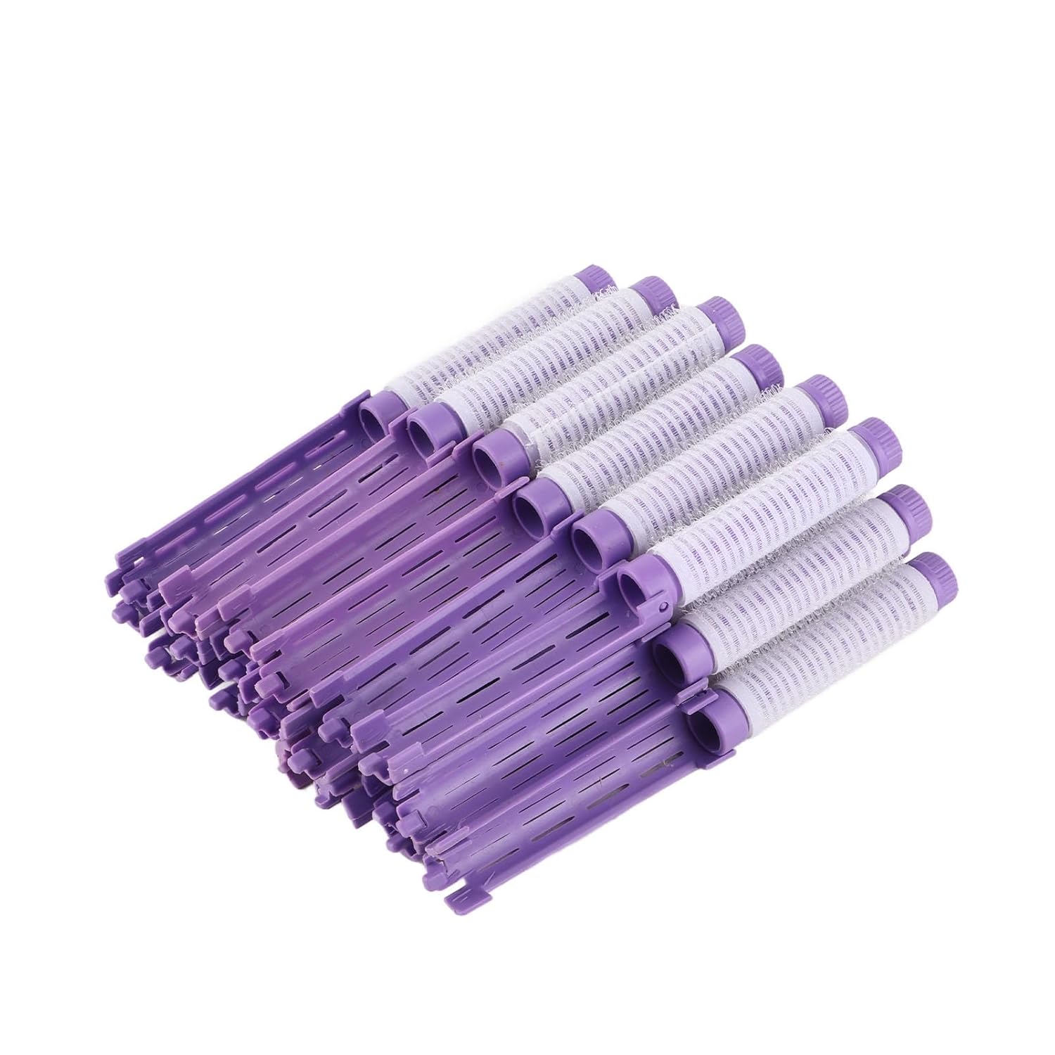 Fluffy Korean Perming Rod Rollers, 20pcs Hair Curling and Styling Kit for DIY Root Perm (Purple)
