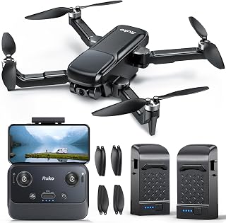Ruko U11PRO First Drone with Camera for Adults, 4K UHD, FAA Remote ID Comply, 52 Mins Fly Time 2 Batteries, GPS Auto Return, Indoor-Outdoor Mode, Scale 5 Wind Resistance, Beginners Waypoint
