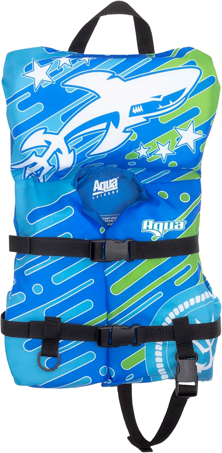 Aqua Oceans 7 Life Jacket for Kids - US Coast Guard Approved Life Vest for Infant, Child & Youth Boys and Girls, Open-Side PFD for Boating, Swimming & Water Sports