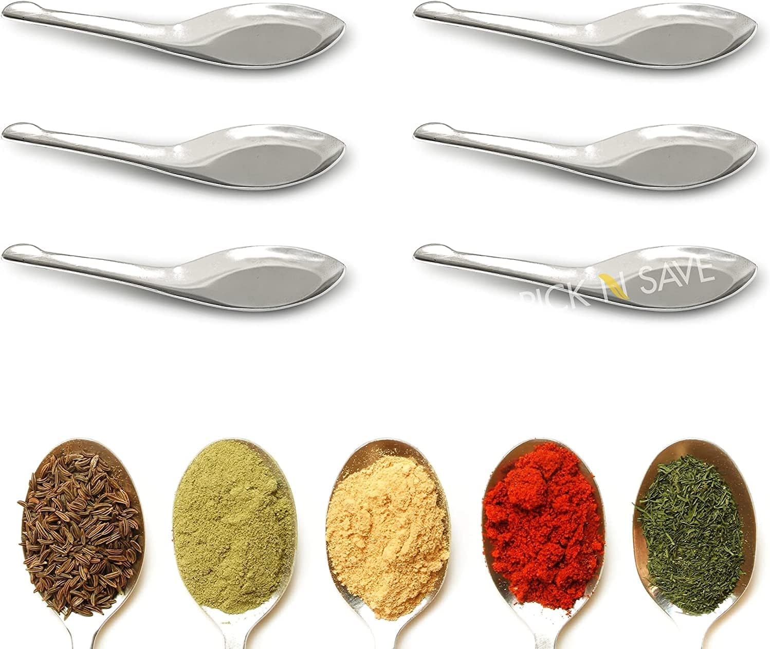 Pick N Save Small Mini Measuring Spoons, Stainless Steel, Perfect for Spice Jars, Masala Dabba Spice Spoon, Storage Tins, Coffee, Tea, Condiments, Sugar, Honey, Milk Powder, Ice Cream - Set of 24