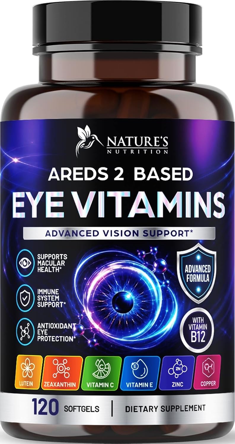 Eye Vitamins Supplements - Natural Eye Health Vitamin with Lutein and Zeaxanthin - Vision Macular Health For Seniors - Advanced Eyes Support With Zinc, Vitamin C & Minerals, USA Bottled - 120 Capsules
