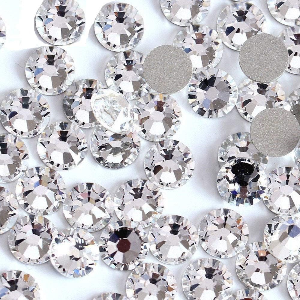 Onwon 1440 Pieces SS16 / 4mm Clear Crystal Flat Back Brilliant Round Rhinestones Glass Stones Glitter Gems Transparent Faux Diamond (Clear)