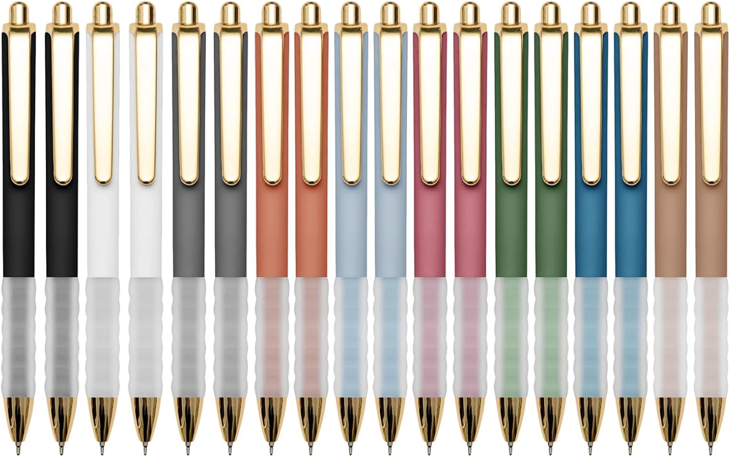 Linbsunne Ballpoint Pens Black Medium Point 1mm Pen with Super Soft Grip Ball Point Pen for Men Women Retractable Pens (18-Count)