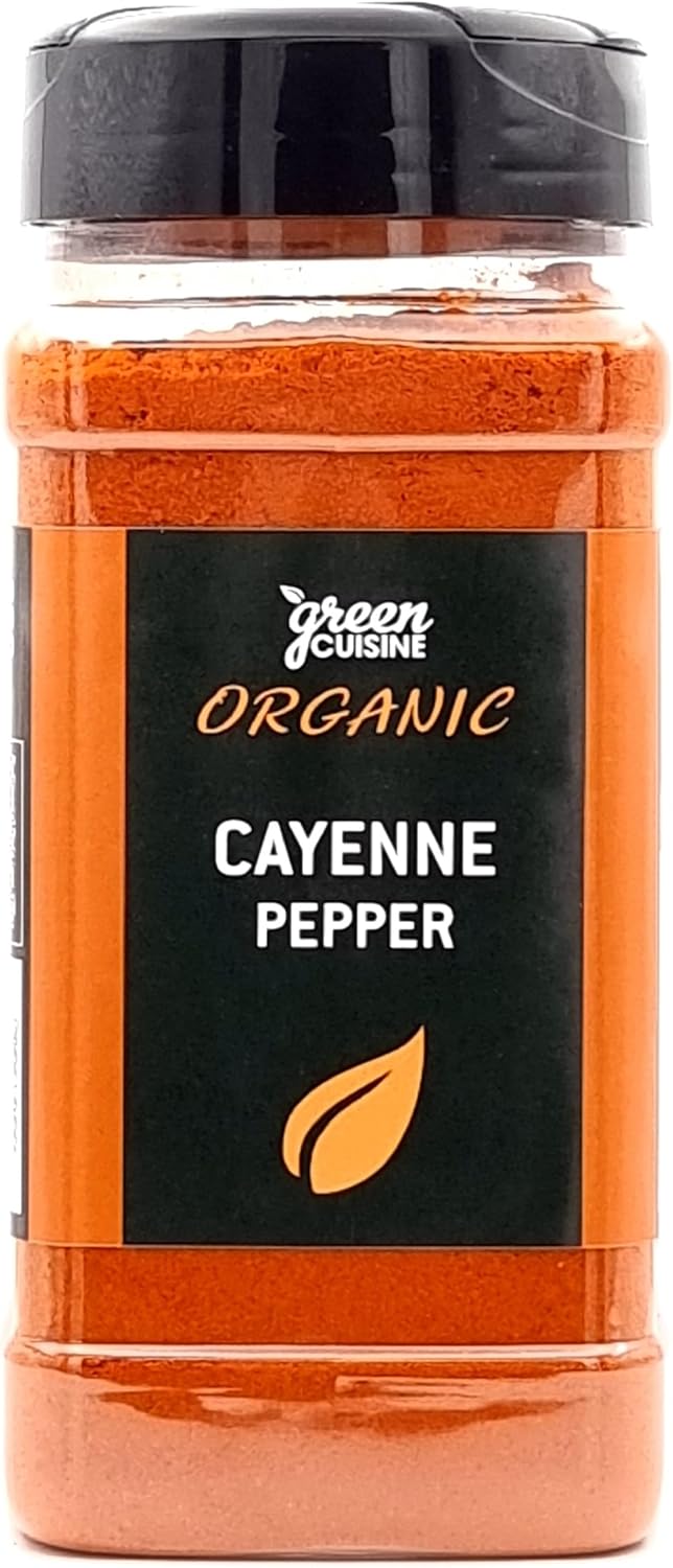 Organic Cayenne Pepper | 280g | Hot Cayenne Chilli Powder | Certified Organic Ground Cayenne Pepper