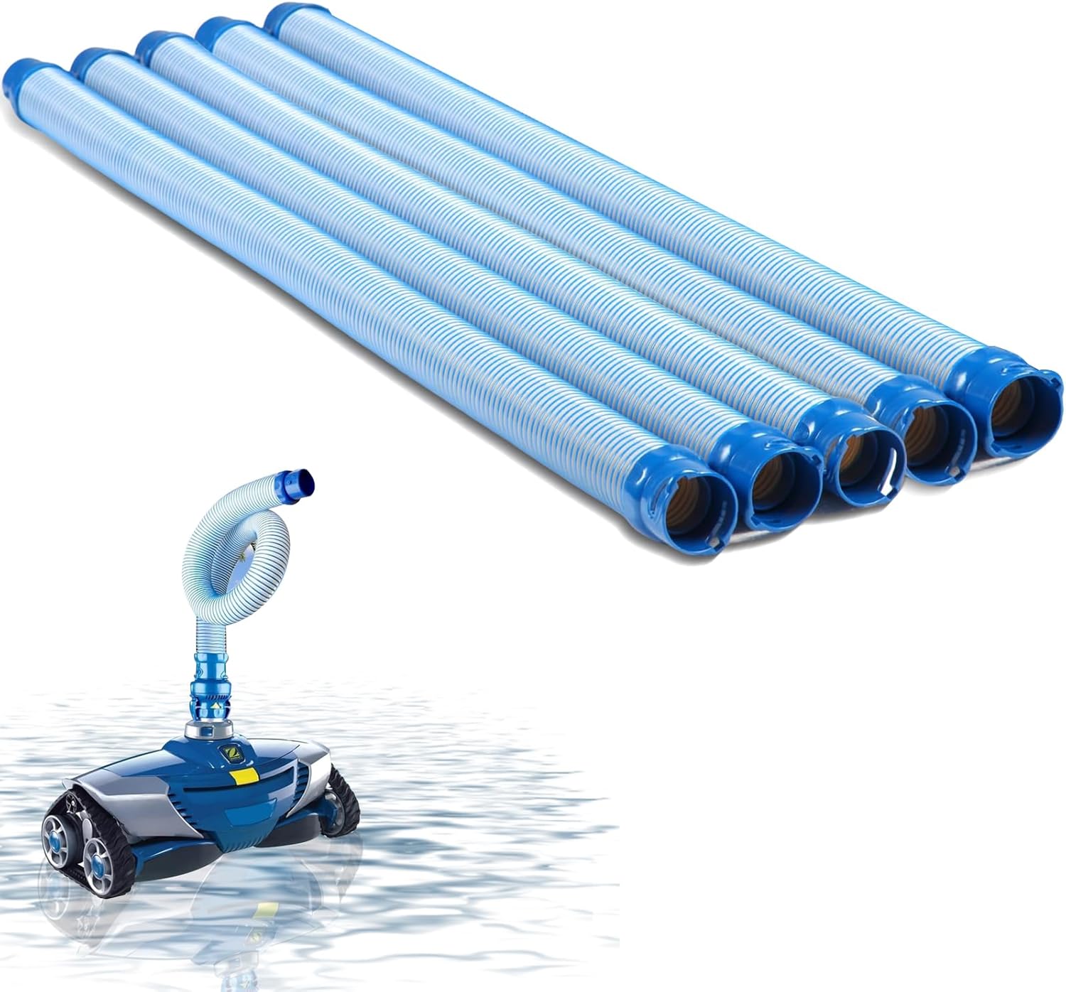 5-Pack Pool Cleaner Hose for X7 T3 T5 MX6 MX8, 39 in Swimming Pool Vacuum Hose Replacement Kit, R0527700 X38210S Twist Lock MX6 Replacement Parts