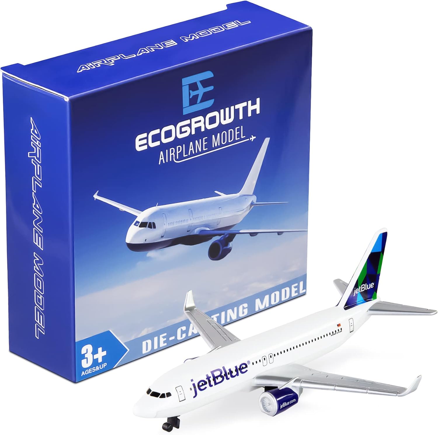EcoGrowth Model Airplane American Jet Blue Plane Model Plane Airplane for Collection & Gifts
