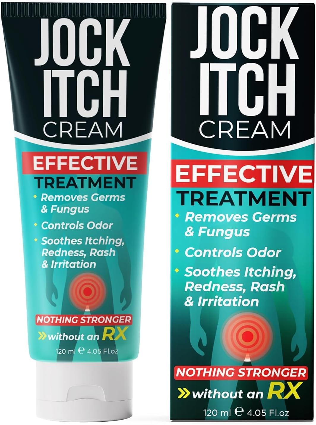 Jock Itch Cream | Extra Strength Antifungal Treatment for Groin & Inner Thighs | Relief for Itchy Skin, Jock Itch, Ringworm, Athleteβs Foot & Nail Fungus | Controls Odor & Removes Fungus | 120ml