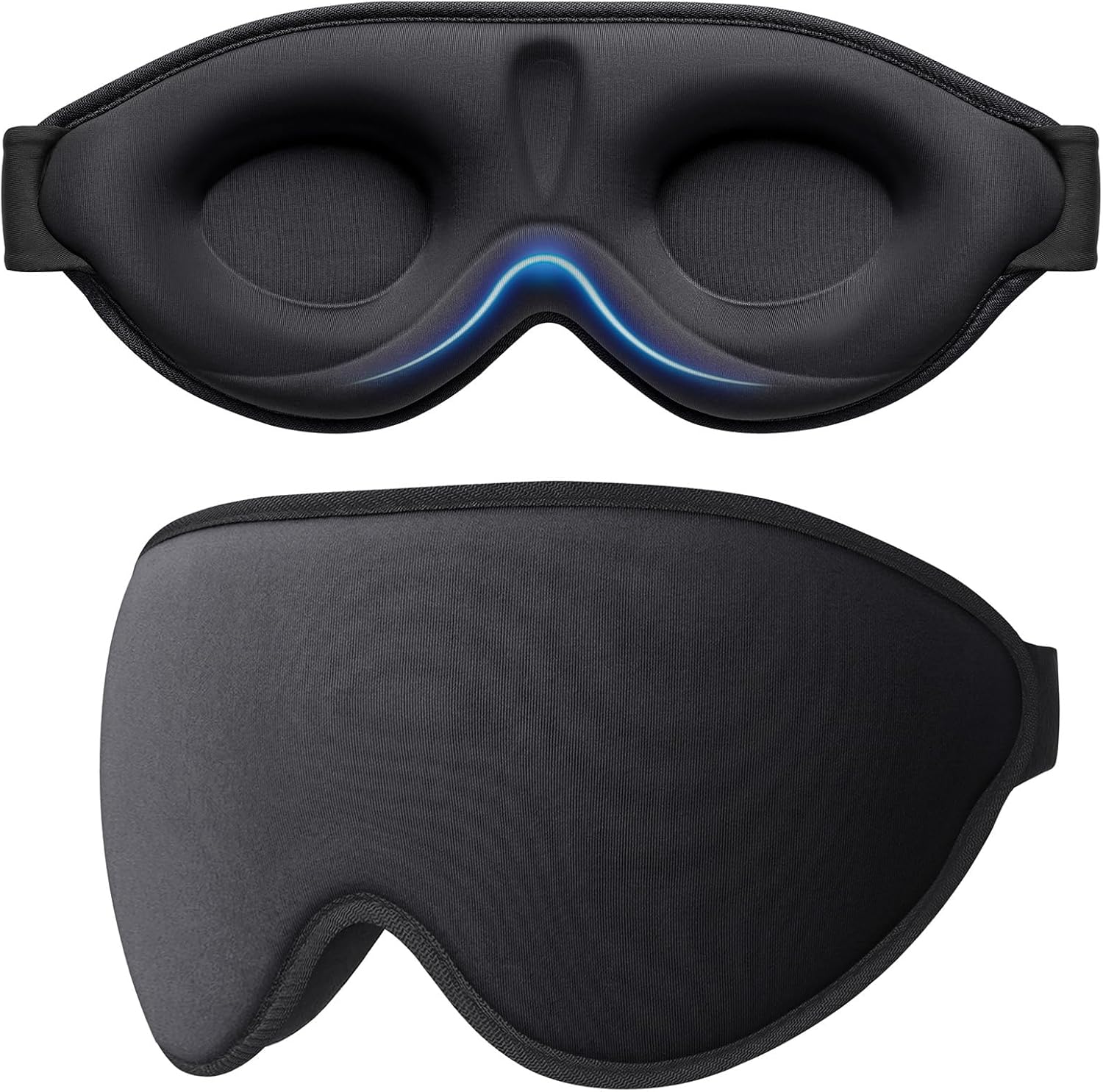 Gritin 100% Light Blocking Sleep Masks for Men & Women-Zero Pressure Sleeping Eye Mask -3D Ergonomic Design Eye Movement and Eyelash Friendly, Ultra Comfortable Blindfold for Sleeping