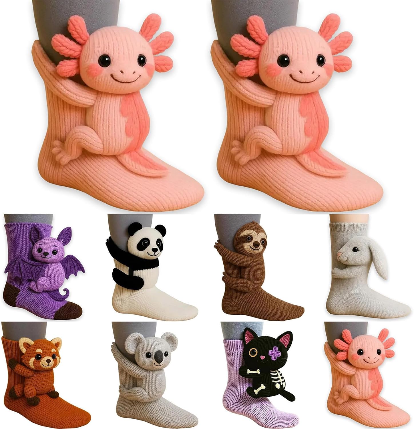 3D Knit Animal Socks for Adults 2025 New Novelty Floor Sock for Christmas Winter Warm Hand Crochet Knitted Sock Cute Novelty Breathable Cozy Socks Breathable Antisweat Design